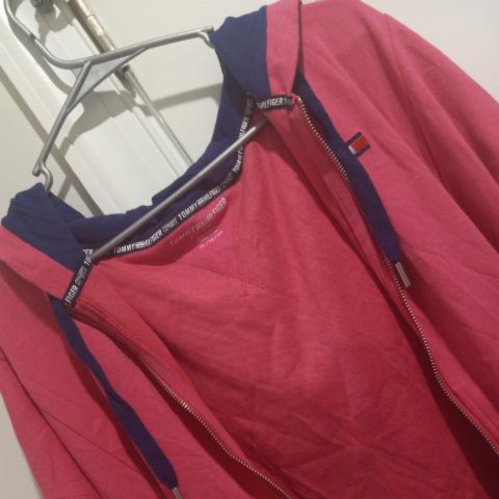 Hot Pink, Navy blue and white Tommy Hilfiger Hoodie & Matching Pants Set - XL
